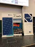 Drei Roll-ups von Konrad-Adenauer-Stiftung, GSP und CASSIS/Universität Bonn in einem Veranstaltungsraum.