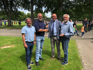 Werner Dürdoth (Stv SL WarHö), Richard Rohde (Wahlleiter und SL Bonn), Hartwig Zahler (SL WarHö), Michael Behre (Schatzmeister WarHö).