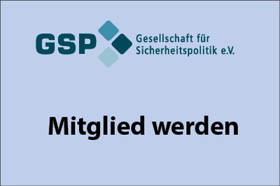 GSP Gesellschaft für Sicherheitspolitik e.V. Logo und der Text 'Mitglied werden'.