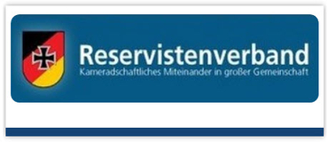 Logo des Reservistenverbandes mit Deutschlandfarben-Schild und Eisernem Kreuz.