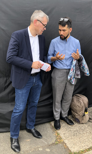 Ulrich Windolph, Chefredakteur Westfalenpost im Gespräch mit Alex Yusupov, Leiter Russlandprogramm der Friedrich-Ebert-Stiftung (FES)