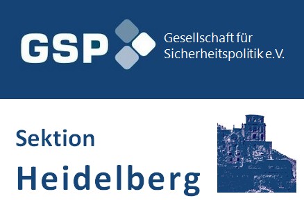 GSP (Gesellschaft für Sicherheitspolitik) Sektion Heidelberg Logo mit Heidelberger Schloss Illustration.