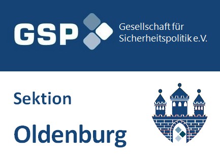 Logo der Gesellschaft für Sicherheitspolitik e.V. (GSP) Sektion Oldenburg mit dem Oldenburger Stadttor.