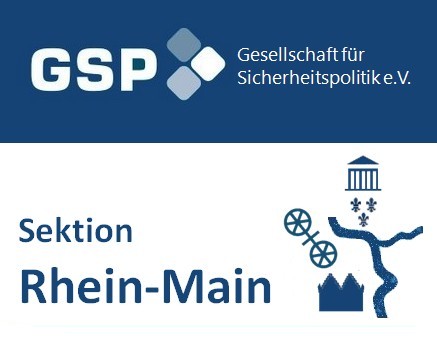 Logo der GSP Sektion Rhein-Main mit Schriftzug und stilisierten regionalen Symbolen wie Fluss, Burg und Industrie.