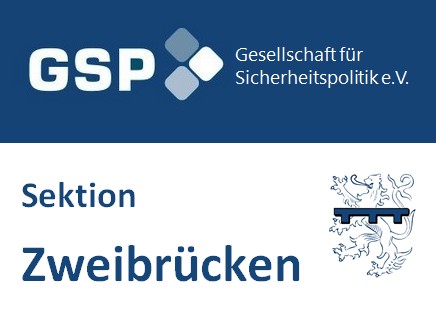 Logo der GSP, Gesellschaft für Sicherheitspolitik e.V., für die Sektion Zweibrücken, mit deren Wappen.